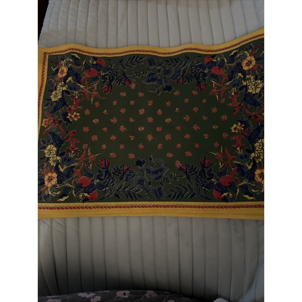 Vge 4 Williams-Sonoma Style Provence Placemats Green And Yellow Floral
